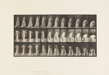 プレート205.花瓶を持ち歩き、かがむ、1885