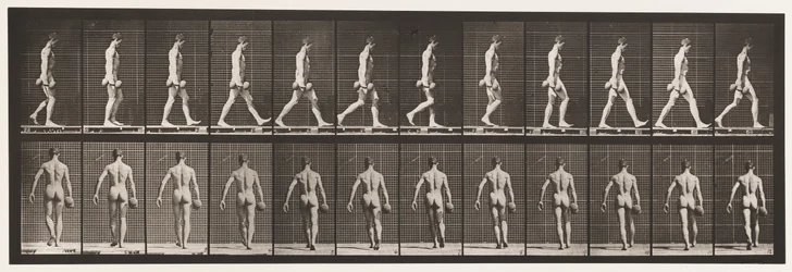 プレート28.ウォーキング、50ポンドのダンベルを右手で運ぶ、1872〜1885