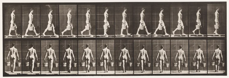 プレート29.ウォーキング、両手に水のバケツを運ぶ、1872〜1885