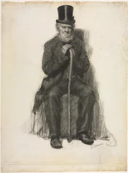 老人の研究おそらくピーター・フォルガーの肖像画のための研究c。 1886年。