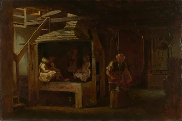The Blacksmith Shop (圧縮木繊維板に油彩)