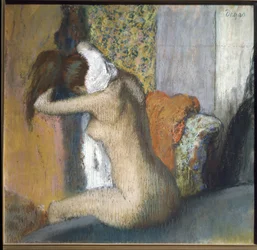 風呂上がり（厚紙にパステル