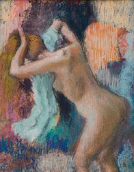 入浴後、女性は体を乾かします。 Apres le bain、femme s "essuyant、c.1890-1895