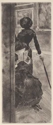 ルーヴル美術館にて：絵画（メアリー・カサット）（エッチングとアクアチント）