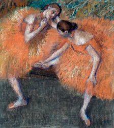 「二人の踊り子」 ドローイング エドガー・ドガ（1834-1917） 1898年頃 薄暗い 95,5x87 cm ドレスデン州立美術館コレクション ドレスデン