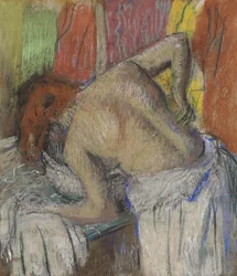 背中を拭く女性、c. 1895年。