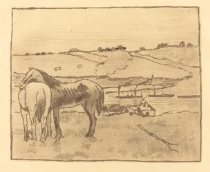 牧草地の馬 牧草地の馬、18911892。