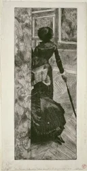 ルーブルの絵画ギャラリーにあるメアリーカサット、1879-80年