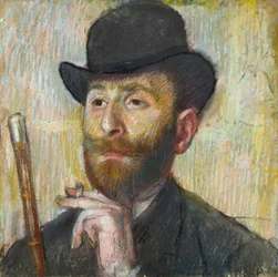 "Portrait of the Painter Zakar Zakarian (1849-1923)" エドガー・ドガ（1834-1917）のパステル画、1885年頃 Dim 39,7x39,7 cm プライベート・コレクション