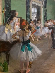 ダンスクラス（詳細）。1873年に始まり、1875-1876年に終わる。キャンバスに油彩。
