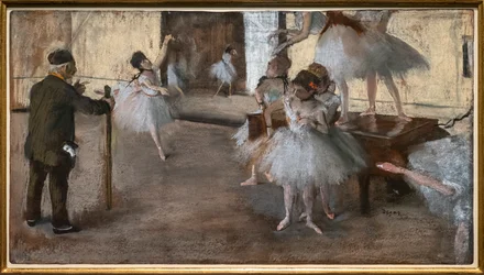ダンスレコン。1876年頃。紙にパステル、厚紙に糊付け。