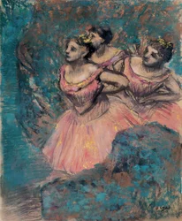 レッド・パー・ドガの3人のダンサー、エドガー（1834-1917）