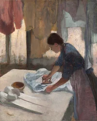 アイロンをかける女性、c.1876-87（帆布に油彩）