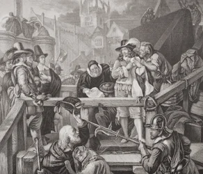 1650年、エディンバラのハイ・ストリートにある処刑場でのモントローズ侯爵。