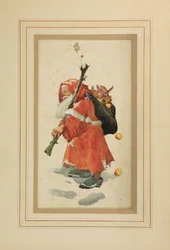 ファーザー・クリスマス（紙に水彩）