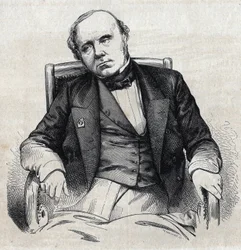 フランスの歴史家、オーギュスタン・ティエリー（1795-1856）の肖像。Chevignardによるエングレーヴィング、"Le Magasin Picturesque "掲載