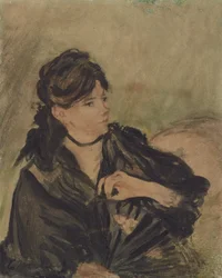 Berthe Morisot tuulettimen kanssa