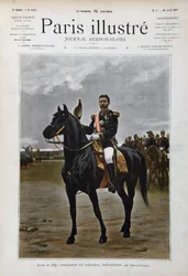 政治家Georges Boulanger将軍（1837-1891）の騎馬像「Edouard Debat Ponsan（Debat-Ponsan）に倣って