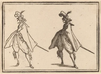 大きなマントを着た紳士、正面図