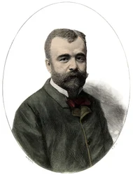 フランスの歴史家・学者であるアーネスト・ラヴィース（1842-1922）の肖像 - 1892年の「Le journal illustrious」に掲載されたナヴェリエによるエングレーヴィング。