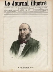 フランスの外科医、ジュール・エミール（Jules-Emile）・ペアン（1830-1898）の肖像 - 1892年の『幻想日記』に掲載されたナヴェリエによるエングレーヴィング