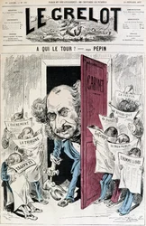 (新聞の検閲に関する漫画） - 1877年2月18日付「Le Grelot」に掲載されたPépinによるもの。