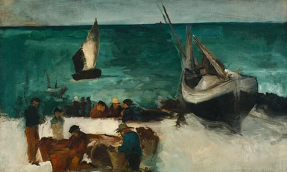 漁船と漁師; Marine a Berck：漁船と漁師、1873年