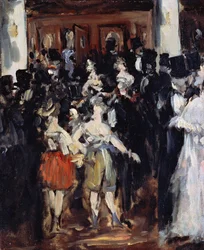 オペラ座の仮面舞踏会 - マネ、エドゥアール (1832-1883) キャンバスに油彩 1873 46,7x38,2 ブリヂストン美術館