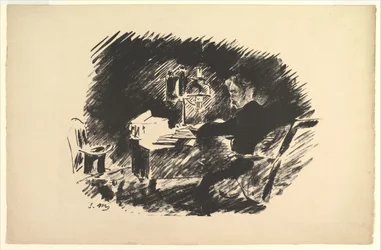 ワンス・アポン・ア・ミッドナイト・ドリー。 エドガー・アラン・ポーによる「大鴉」の挿絵、1875年。