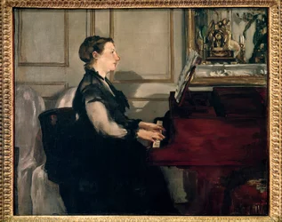 ピアノを弾くマネ夫人の肖像」 エドゥアール・マネ（1832-1883）の絵画