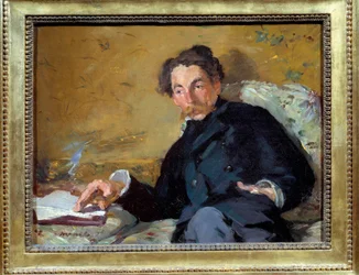 フランスの詩人・作家であるステファン・マラルム（1842-1883）の肖像 エドゥアール・マネ（1832-1883）の絵画 1876年 Sun.0,27x0,36 m パリ、オルセー美術館
