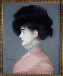 黒い帽子をかぶったウィーンっ子やイルマ・ブルナーの肖像 エドゥアール・マネ（1832-1883）のパステル画。1880-1882.日 0,53x0,44 m パリ、オルセー美術館