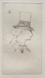 シャルル・ボードレールの横顔の肖像画