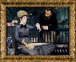 温室の冬庭。エドゥアール・マネ（1832-1883）による絵画、1879年、115 x 150 cm。ベルリン、シュタートリヘ・ムゼーエン。