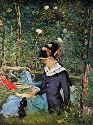 ベルビューの庭の敷居に立つ少女、1880年。
