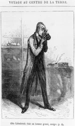 オットーリデンブロック教授、ジュールヴェルヌ作「地球の中心への旅」のイラスト（1828〜1905年）、パリ、ヘッツェル