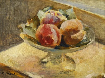 桃のボウル。 1889年頃のCompotier de Peches