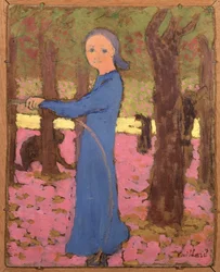 輪を持つ少女、1891年頃。