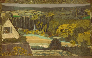 風景：森を見下ろす窓、1899年。