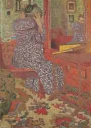 ウィラード夫人、髪を整える、1900（盤）