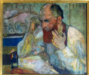 化粧をするコメディアン、オーレリアン・ルーニュ・ポー（Lugne-Poe）（1869-1940） 20世紀 パリ、シャンゼリゼのコメディ（油彩・キャンバス