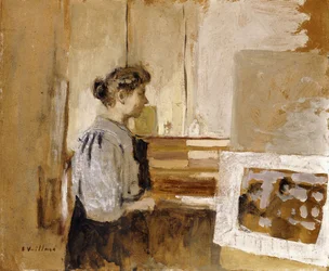 スタジオの女、1915年頃