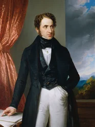 ヴァイオリン奏者で作曲家のヨーゼフ・ベネシュの肖像 1795～1873年、1840年。