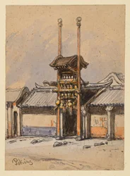 北京の劇場。入口門