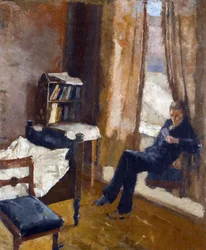 アンドレアス・リーディング - エドヴァルド・ムンク（1863-1944）の絵画 - 厚紙に油彩