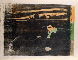夕方、メランコリー。海岸にて（Abend, Melancholie am Strand）（木版画