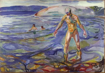 エドヴァルド・ムンク（1863-1944）の「浴女」の絵 1918年 日138x199,5 cm オスロ、市立アートコレクション