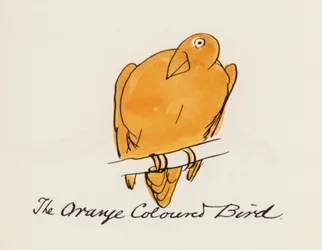 Edward Lear, The Bird Book: The Orange Colored Bird (color litho)