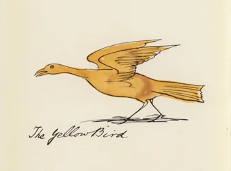 Edward Lear, The Bird Book: The Yellow Bird (カラーリソ)