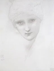 女性の頭、1890